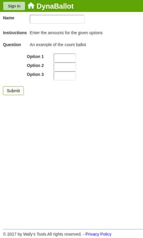 An example of the count ballot